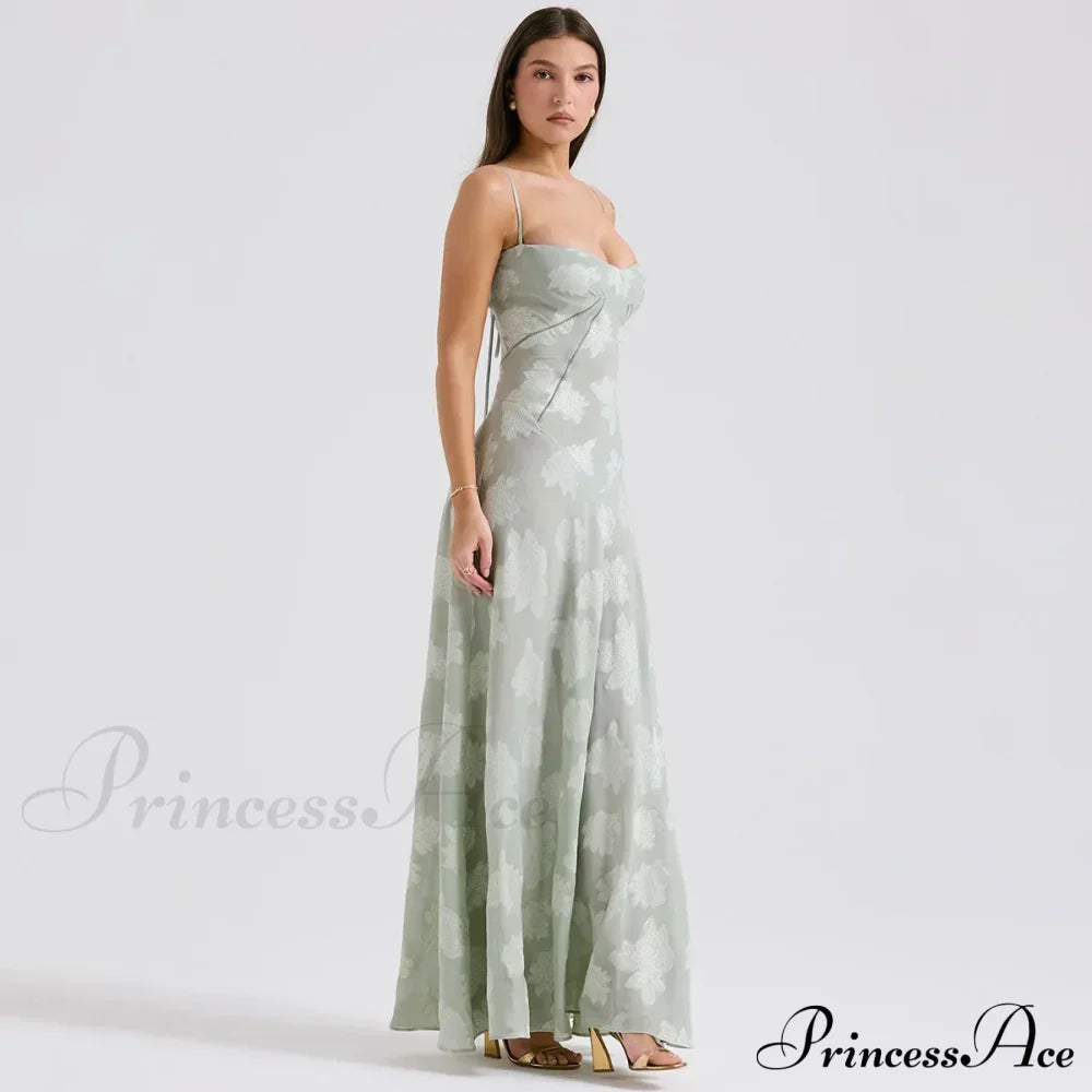 Print Stylish Sheer Maxi Dress