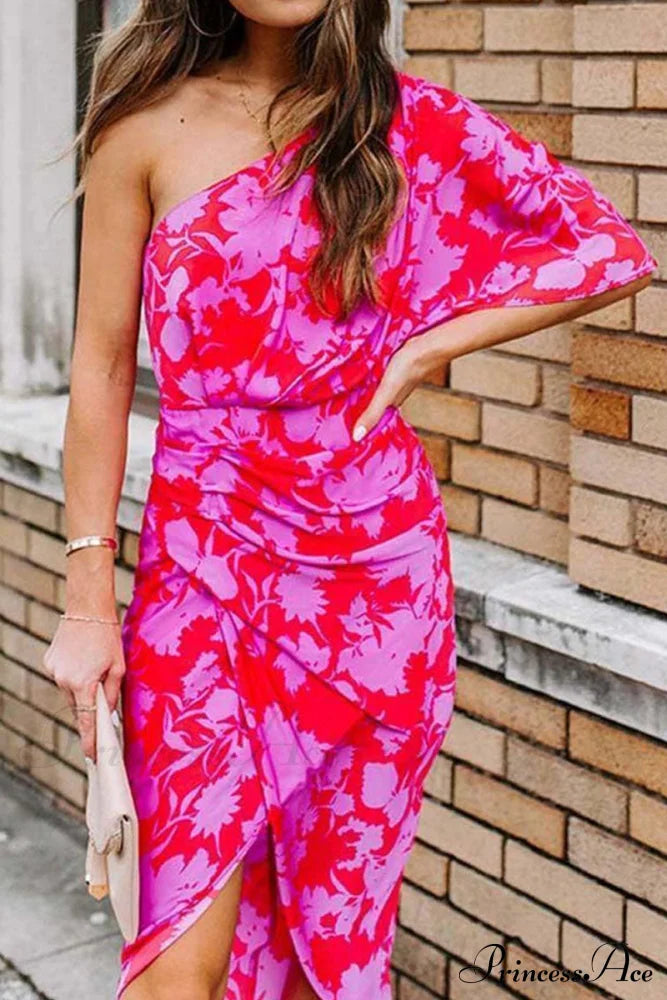 Printed Graceful Wrap Maxi Dress