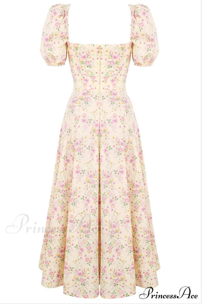 Puff Sleeve Charming Midi Dress