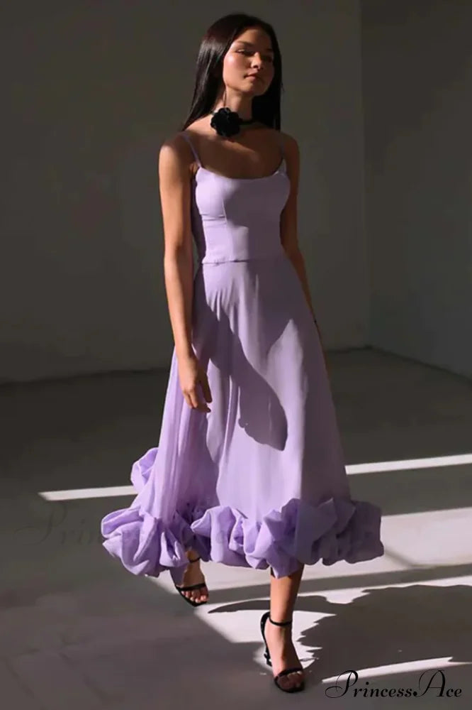 Flounce Bustier Midi Dress