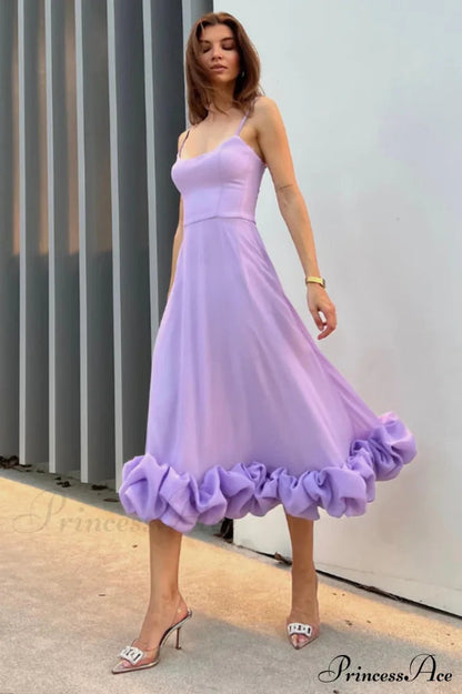 Flounce Bustier Midi Dress