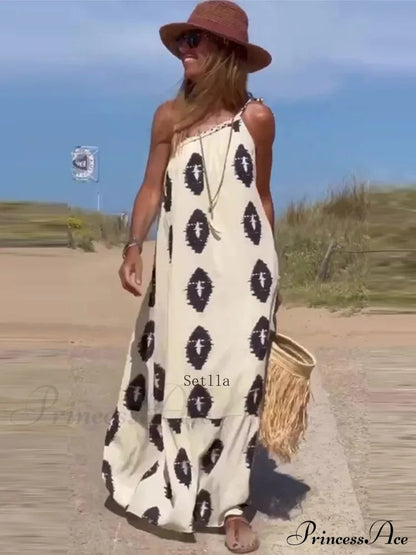 Flower Print Collar Party Vestidos Maxi Dress