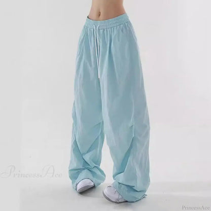 Fluorescent Drawstring Wide Leg Cargo Pant