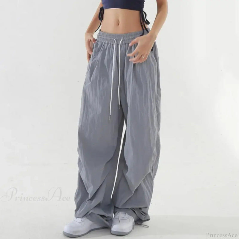 Fluorescent Drawstring Wide Leg Cargo Pant