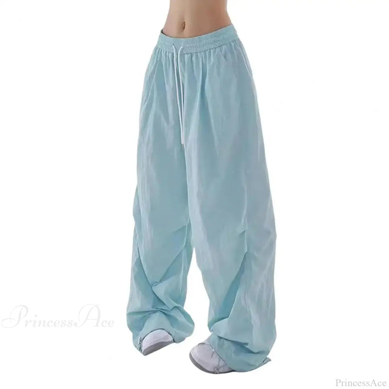 Fluorescent Drawstring Wide Leg Cargo Pant