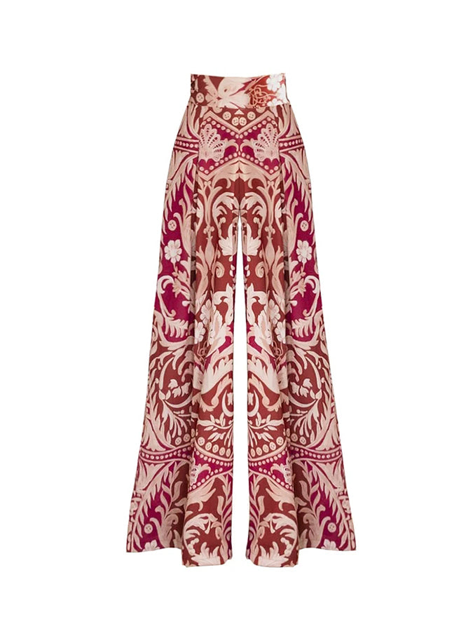 One Shoulder Ruffle Printed One Piece Swimsuit and Pant