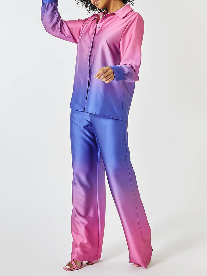 Long Sleeves Tie-dye Shirt and Pants Sets