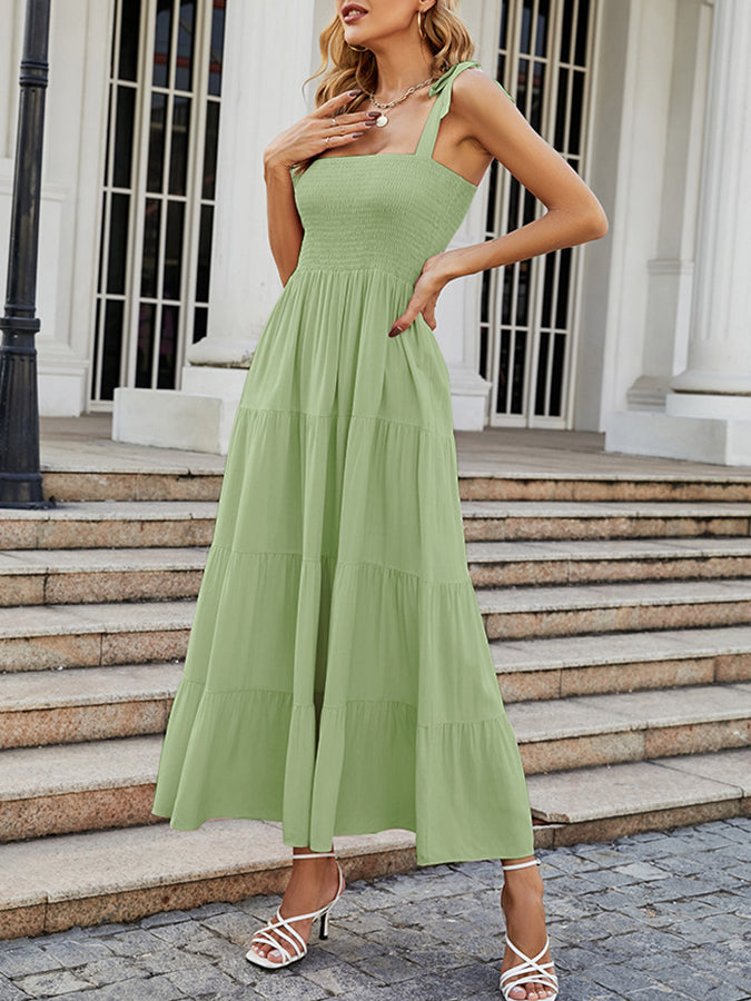 Tie-shoulder Sleeveless Maxi Dress