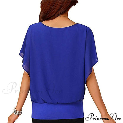 For Chiffon Blouse T-shirt Top Brief Arm