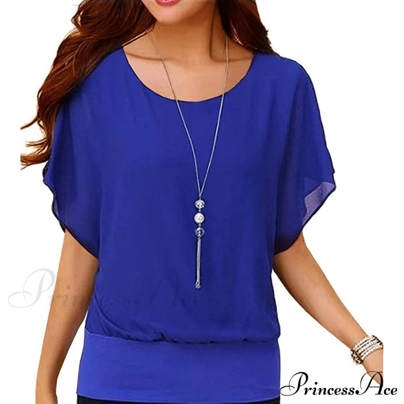 For Chiffon Blouse T-shirt Top Brief Arm