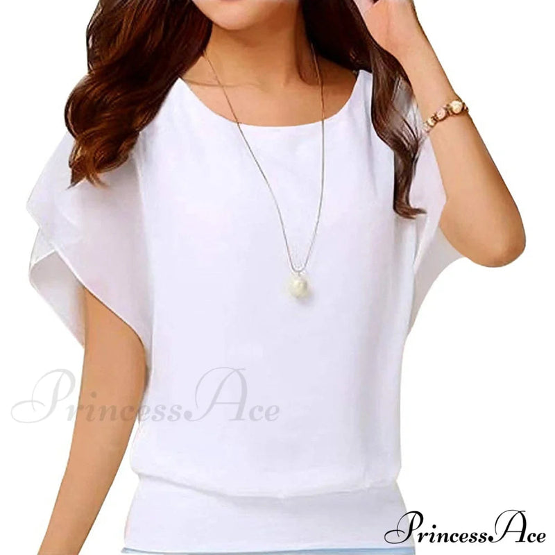 For Chiffon Blouse T-shirt Top Brief Arm