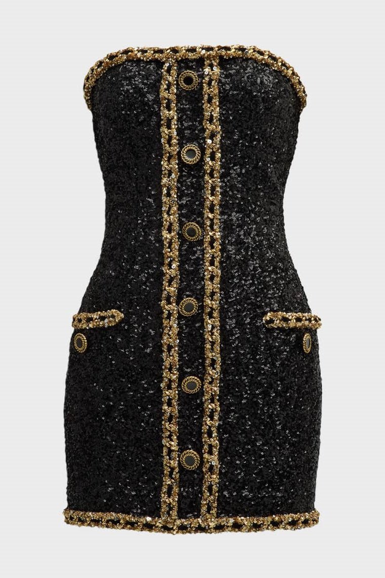 Freda Embroidered Sequins Strapless Mini Dress