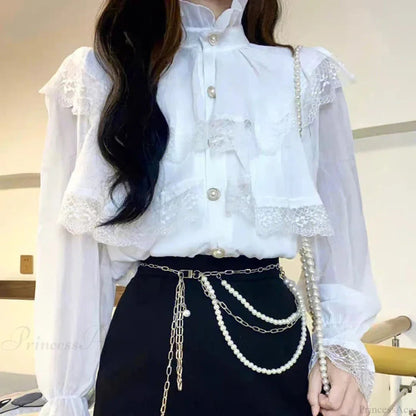 French Lace Lolita Long Sleeve Blouse