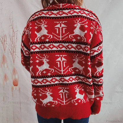 Funny Reindeer Printed Christmas Sweat ���s Christmas Sweater