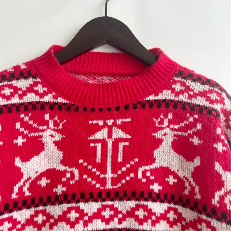 Funny Reindeer Printed Christmas Sweat ���s Christmas Sweater