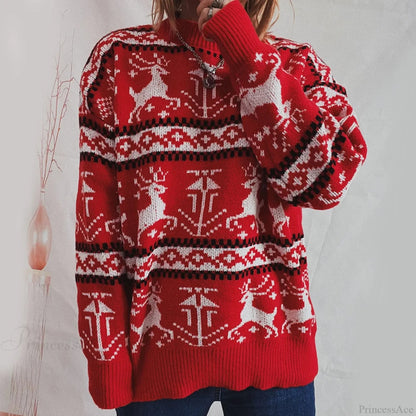Funny Reindeer Printed Christmas Sweat ���s Christmas Sweater
