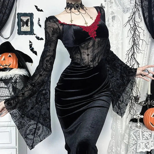Furry Cloth Vampire Long Dress