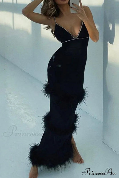 Fuzzy Tiered Cami Dress With Rhinestones