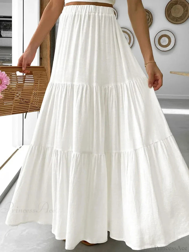 Gingham Tiered Patchwork Skirt