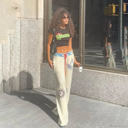 Gothic Print Y2k Grunge Pants