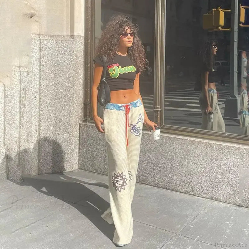 Gothic Print Y2k Grunge Pants