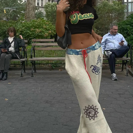 Gothic Print Y2k Grunge Pants