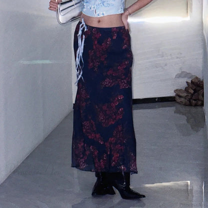 Gothic Flower Summer Fall Skirt
