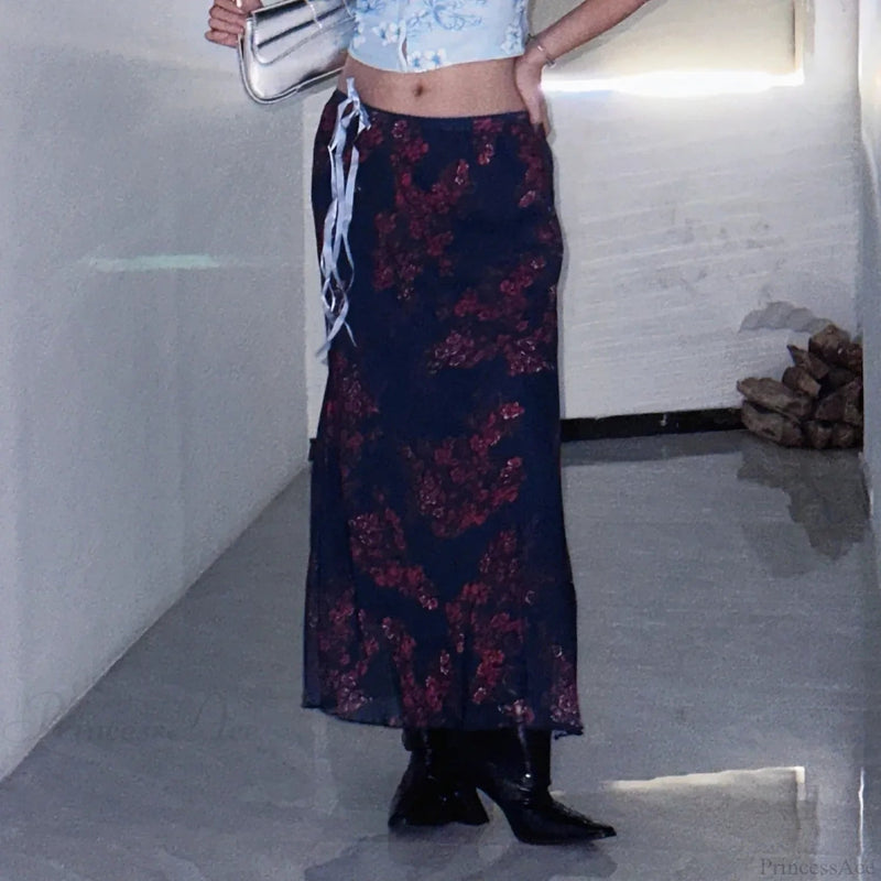 Gothic Flower Summer Fall Skirt