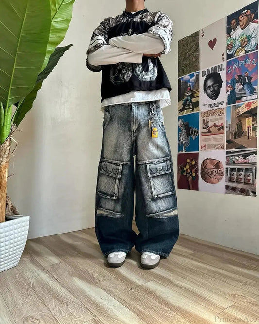 Gradient Gothic Workwear Wide-leg Pant