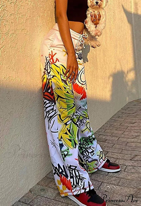 Graffiti Print Graceful Bodycon Maxi Dress
