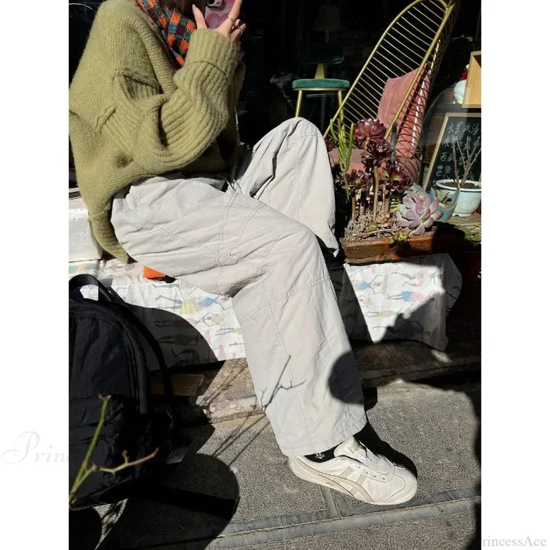 Gray Brushed Winter Korean Pants