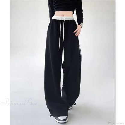 Gray Striped Sweatpants Pants