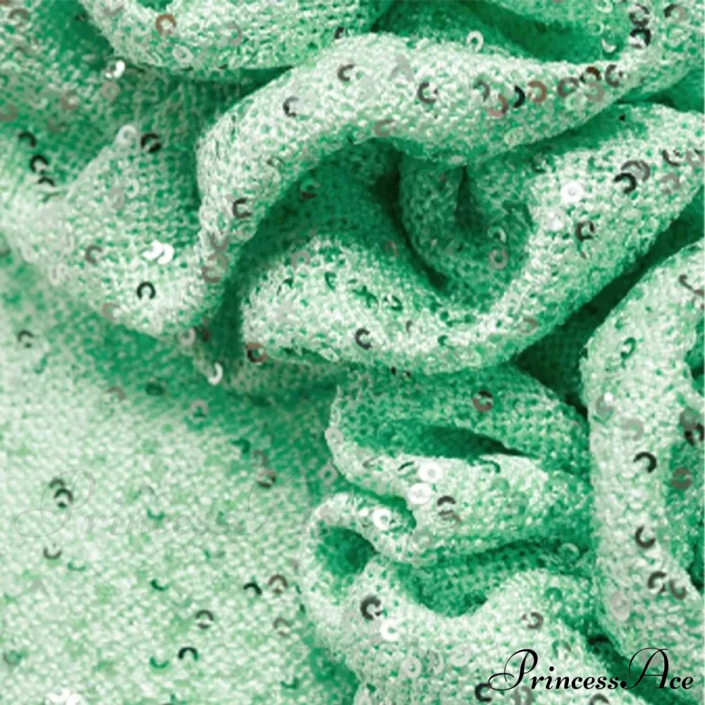 Green 3d Flower Charming Sequin Cami Maxi Dress