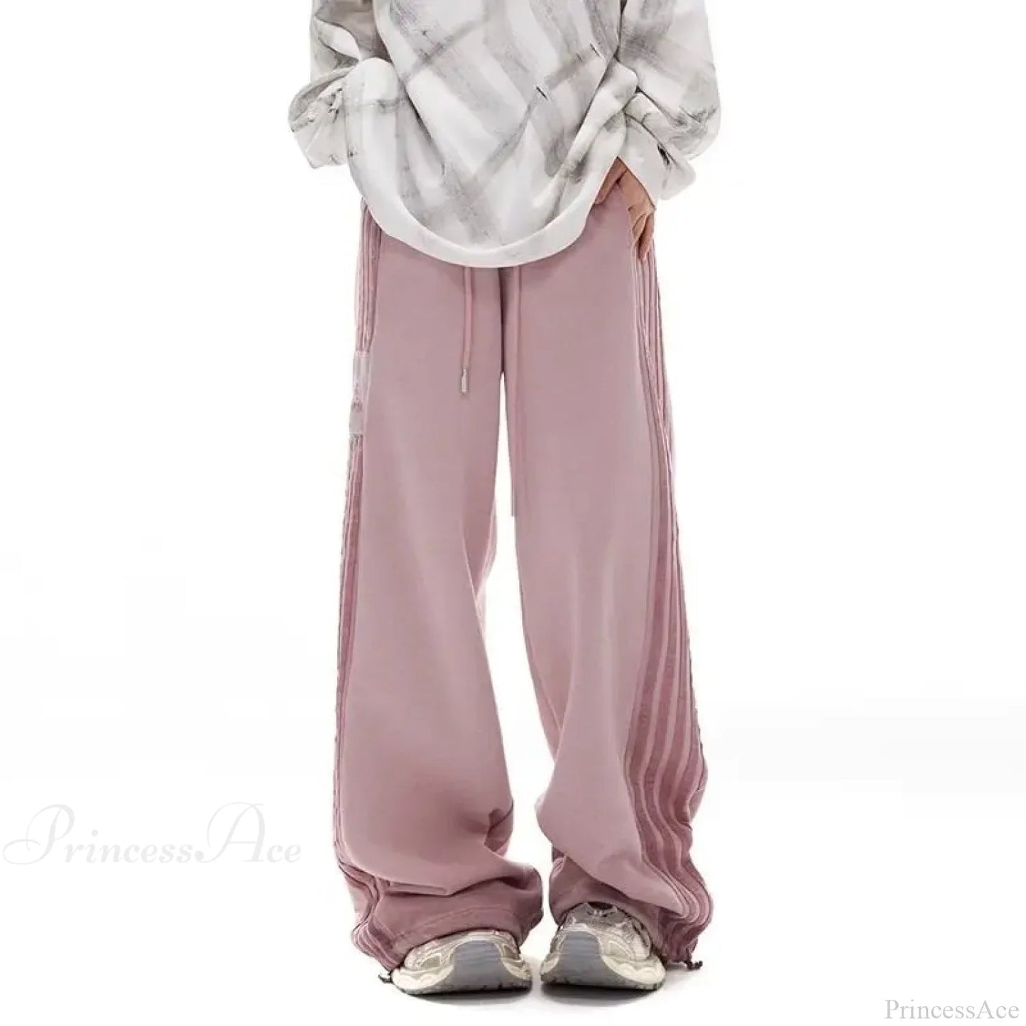 Grey Stripe Motion Pants