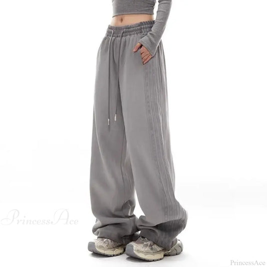 Grey Stripe Motion Pants