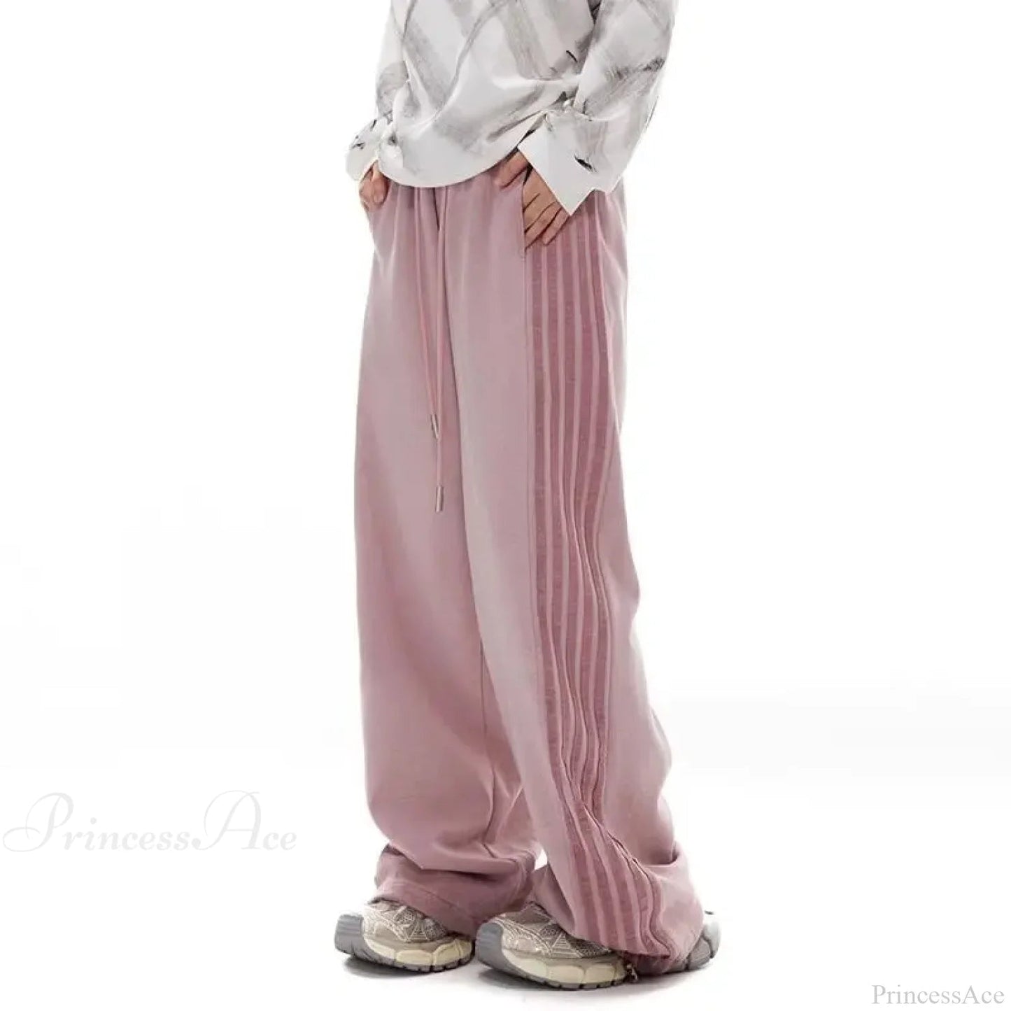 Grey Stripe Motion Pants