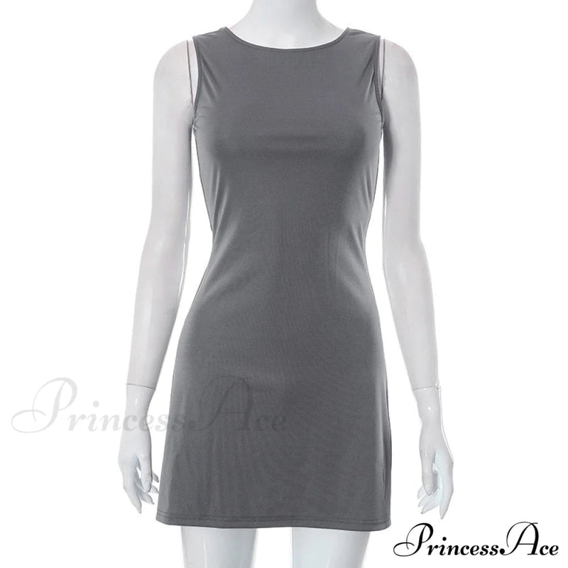 Grey Tank Stylish Mini Dress