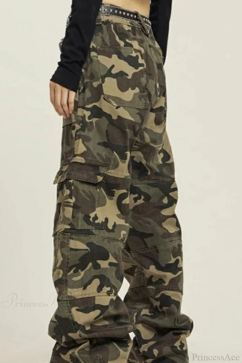Grunge Camouflage Cargo Y2k Pants