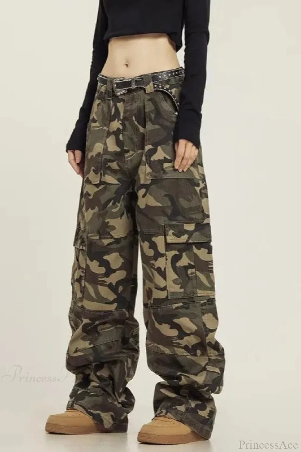 Grunge Camouflage Cargo Y2k Pants