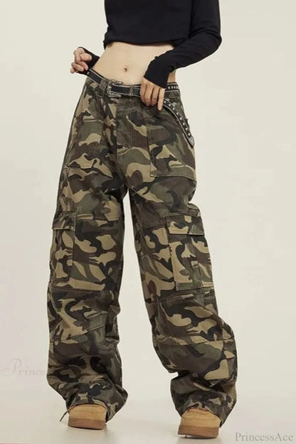 Grunge Camouflage Cargo Y2k Pants