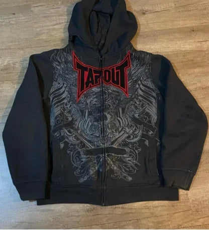 Grunge Zip Up Sweatshirt