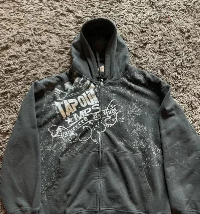 Grunge Zip Up Sweatshirt