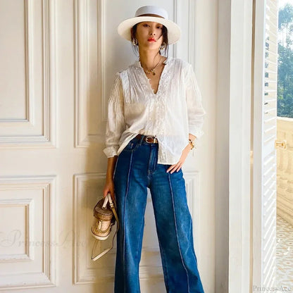 Gypsy Embroidered Lace Long Sleeve Blouse