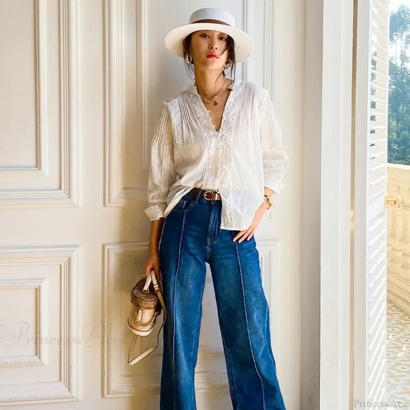 Gypsy Embroidered Lace Long Sleeve Blouse