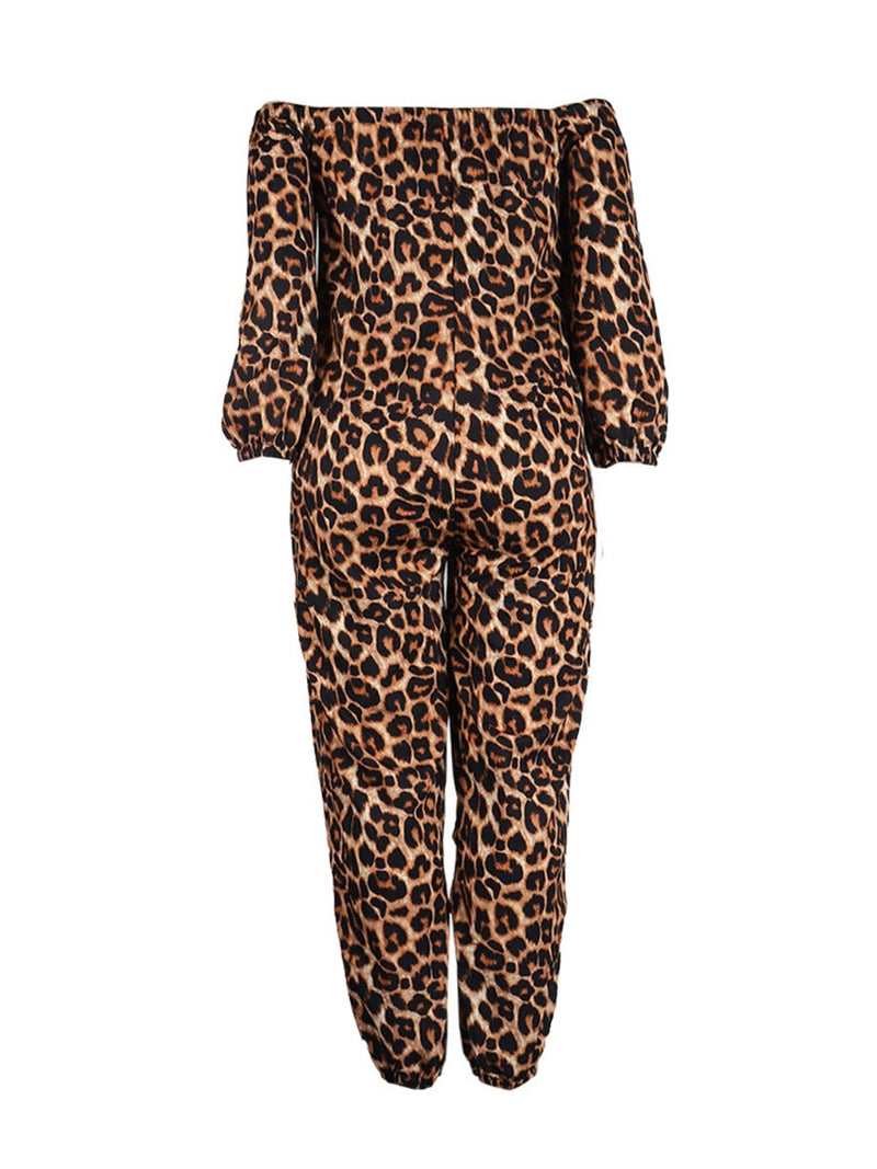 Off the Shoulder Camo Print Cut Out Jumpsuit Ar5022