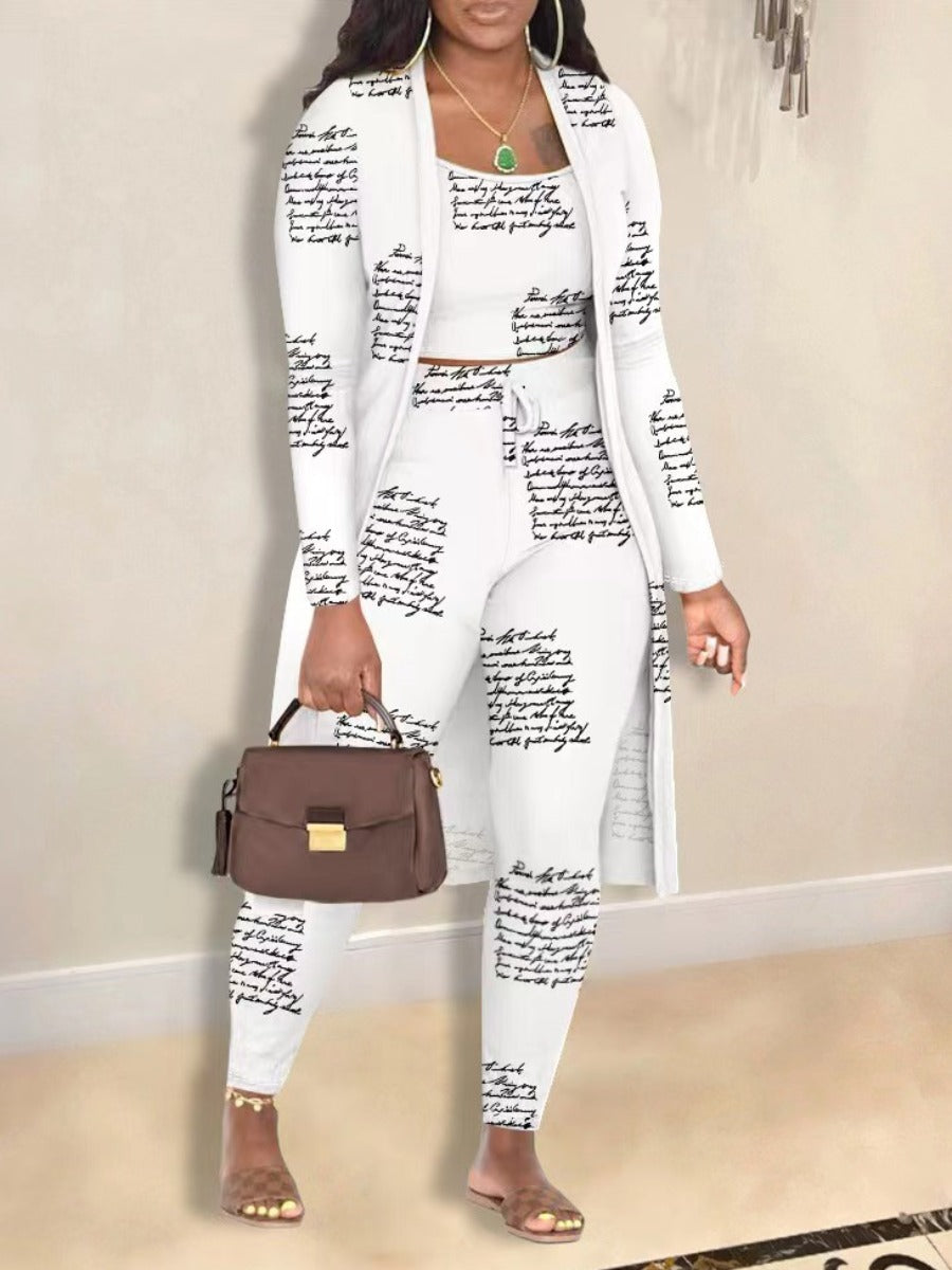 Cami Mixed Print Drawstring Three Piece Pants Set Bo50103