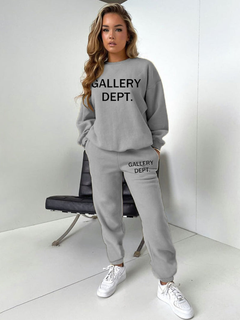 Letter Print Pocket Design Pants Set Ar5062