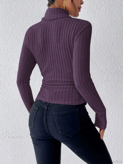 Half Turtleneck Sweater Slim Long Sleeve Knit Top