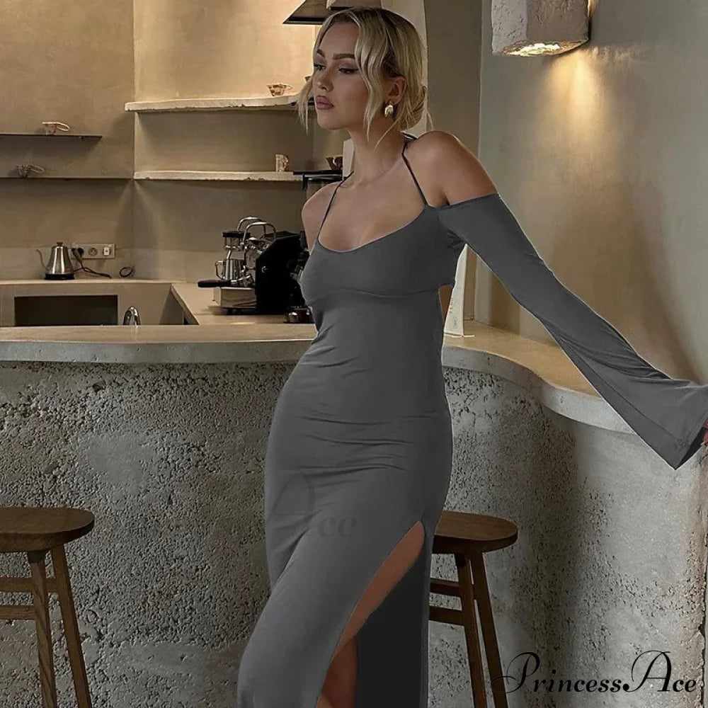 Halter Backless Maxi Dress