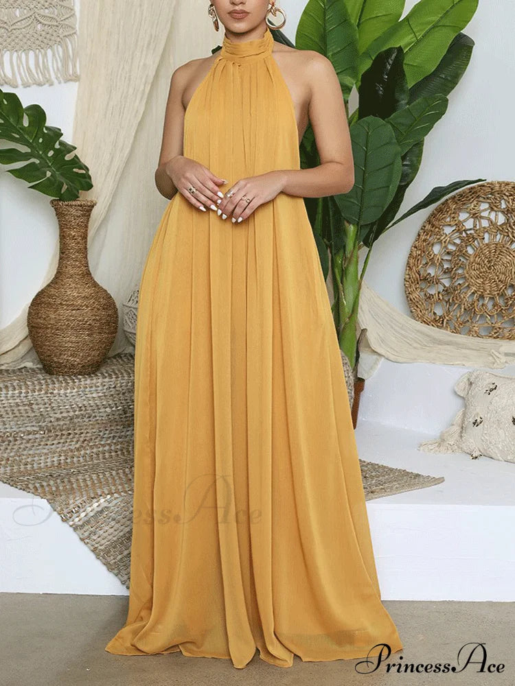 Halter Graceful Maxi Dress